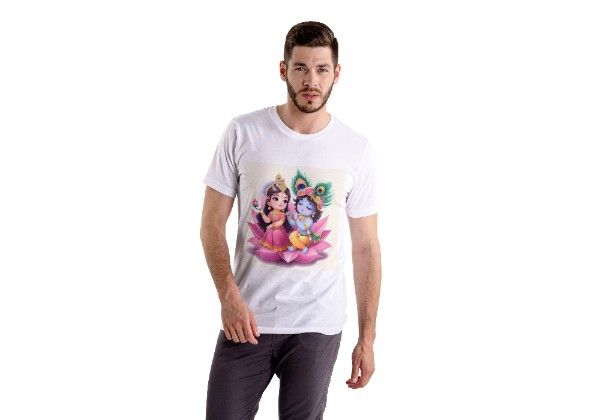 Radha Krishna Colorful Cotton T-Shirt – Festival & Daily Wear