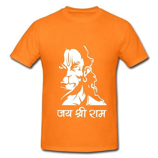 Men's Regular Fit Round Neck Half Sleeves | Lord Hanuman Printed Design T-Shirts