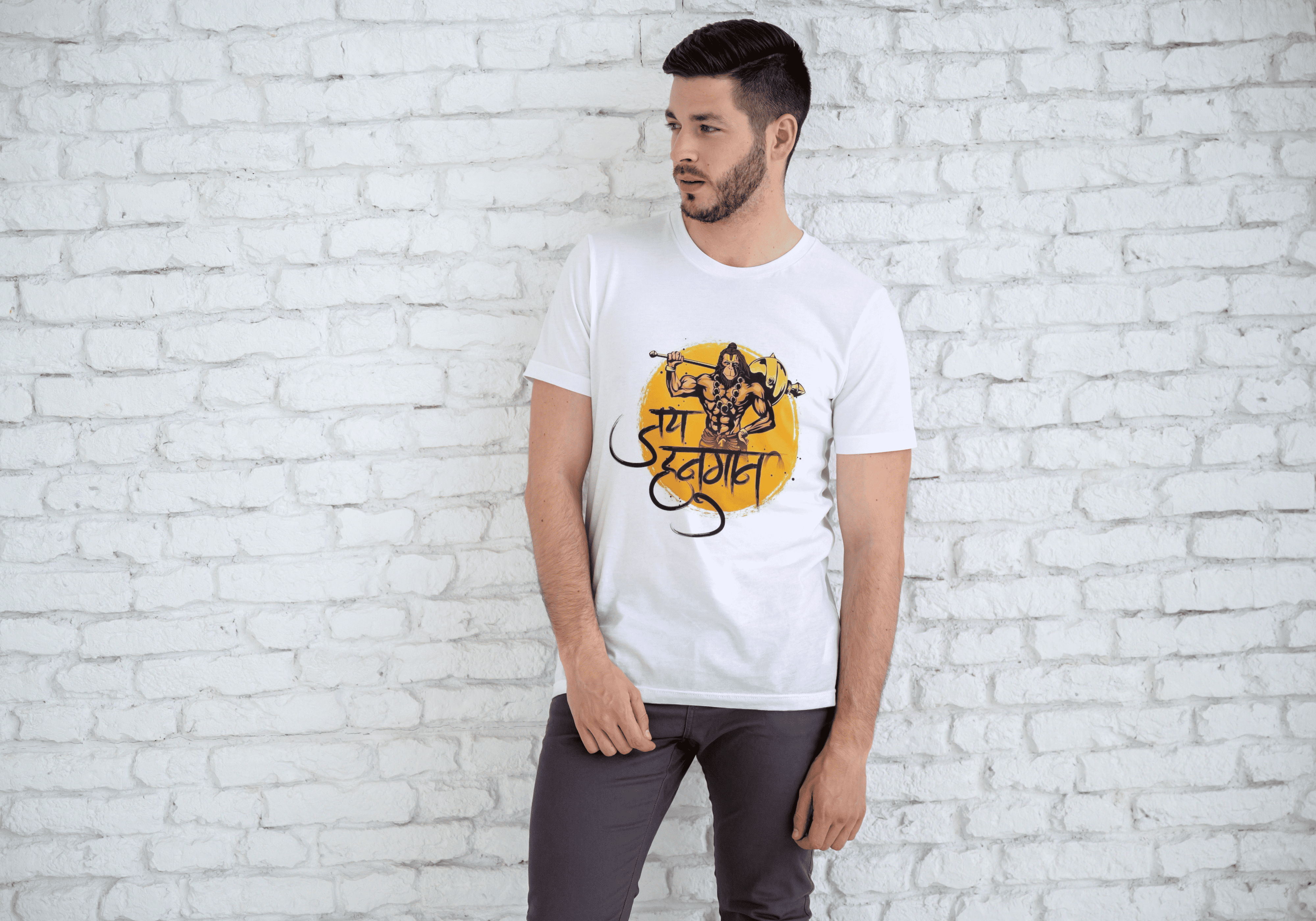 Spiritual Hanuman T-Shirt | Cotton, Unisex, Round Neck