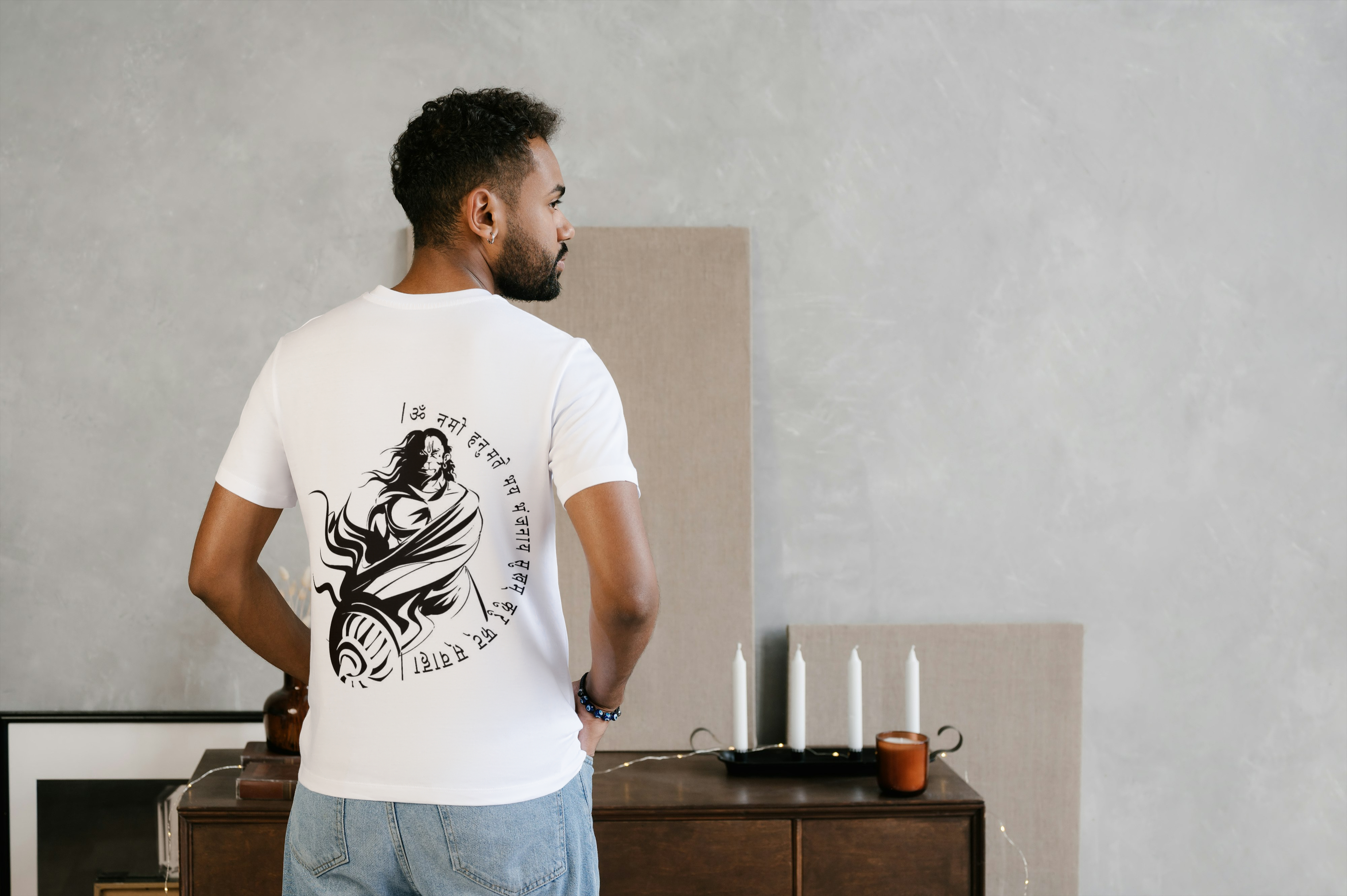 Modern Hanuman T-Shirt for Men | Cotton Round Neck