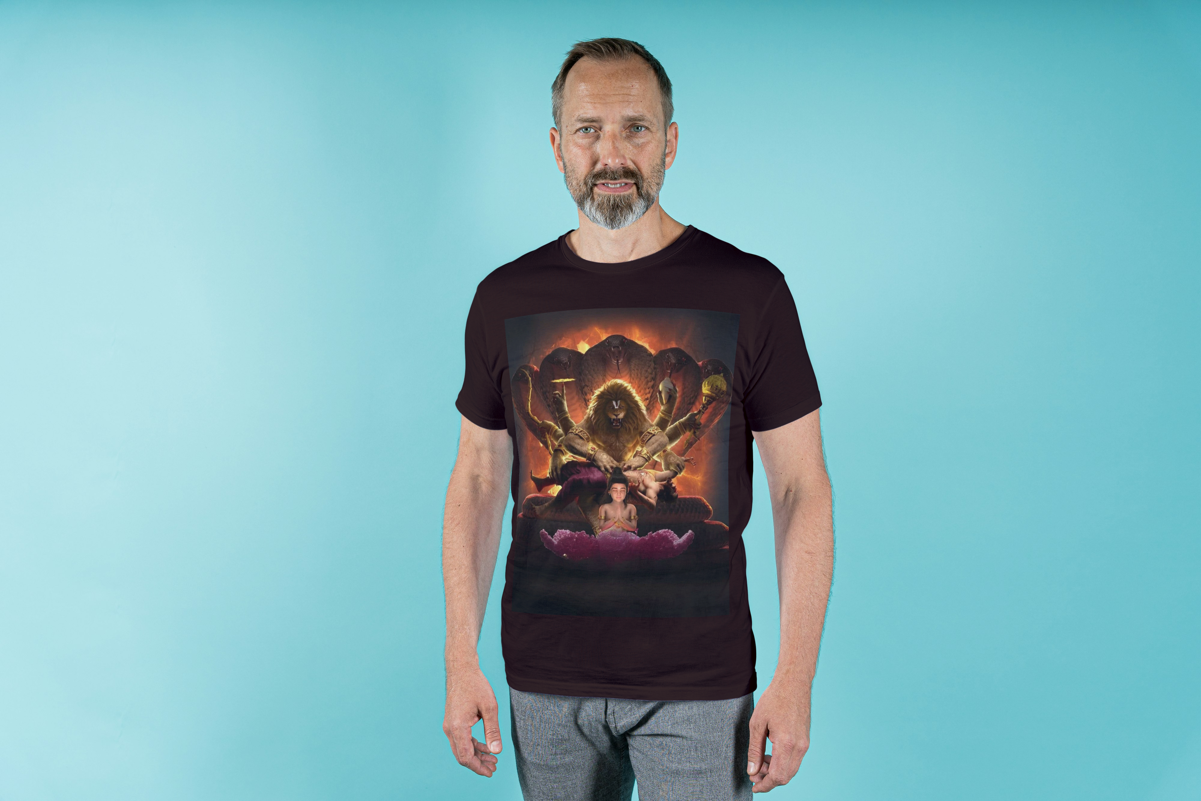 Narsimha T-Shirt in Cotton | Customized Religious Wear