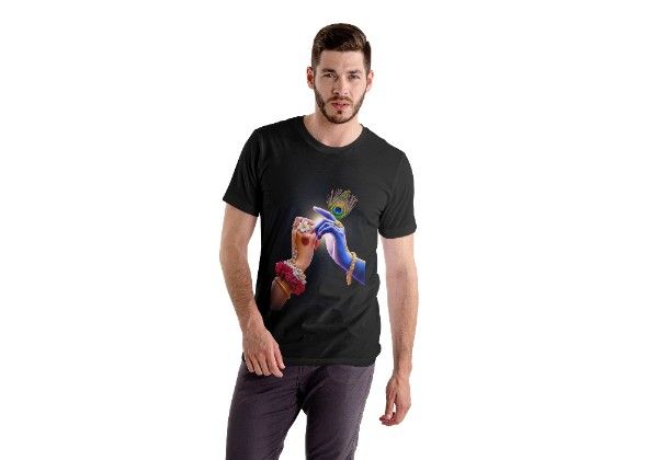 Divine Radha Krishna Cotton T-Shirt – Spiritual Love Design
